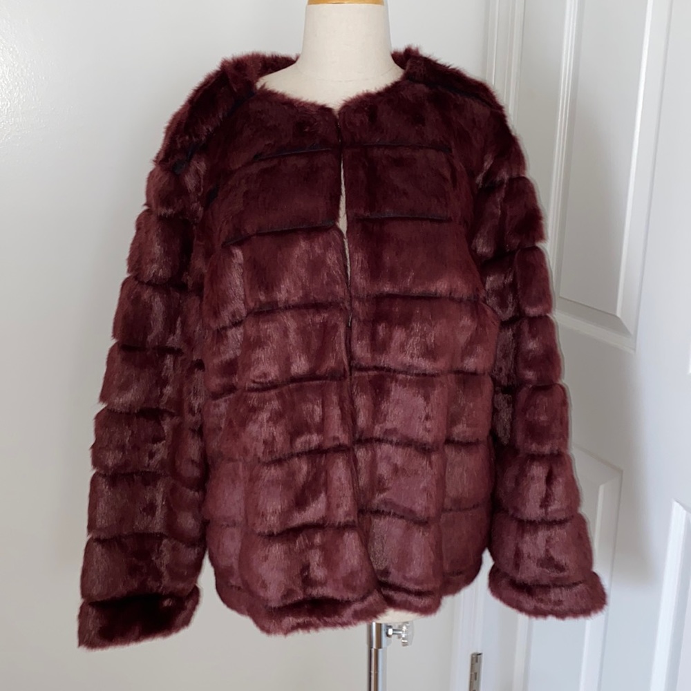 Purple fur coat